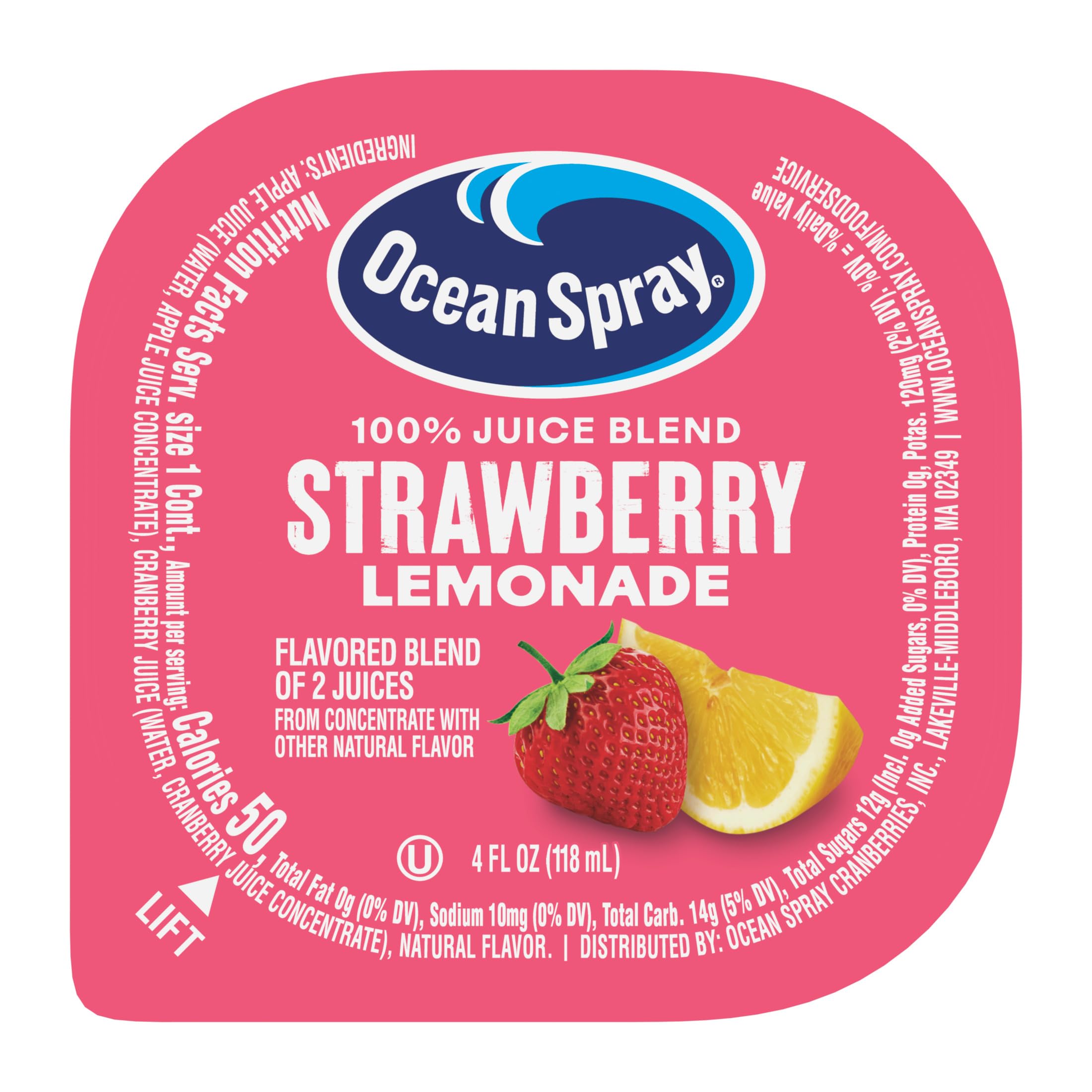 Ocean Spray® 100% Strawberry Lemonade Juice Drink, 4 Fl Oz Cup, 48 Count - Image 6
