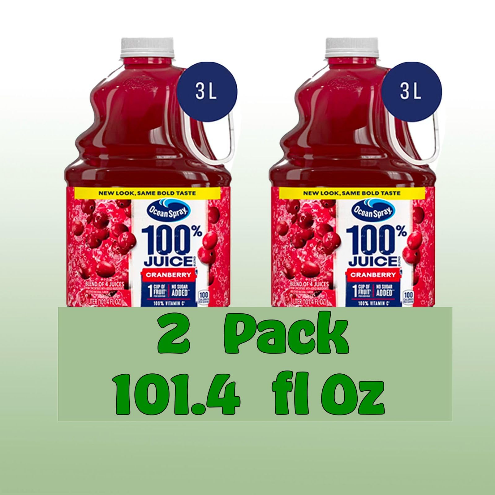 Ocean Spray Cranberry 100% Juice Drink 101.4 fl oz Plastic Bottle 2 Pack - Image 3