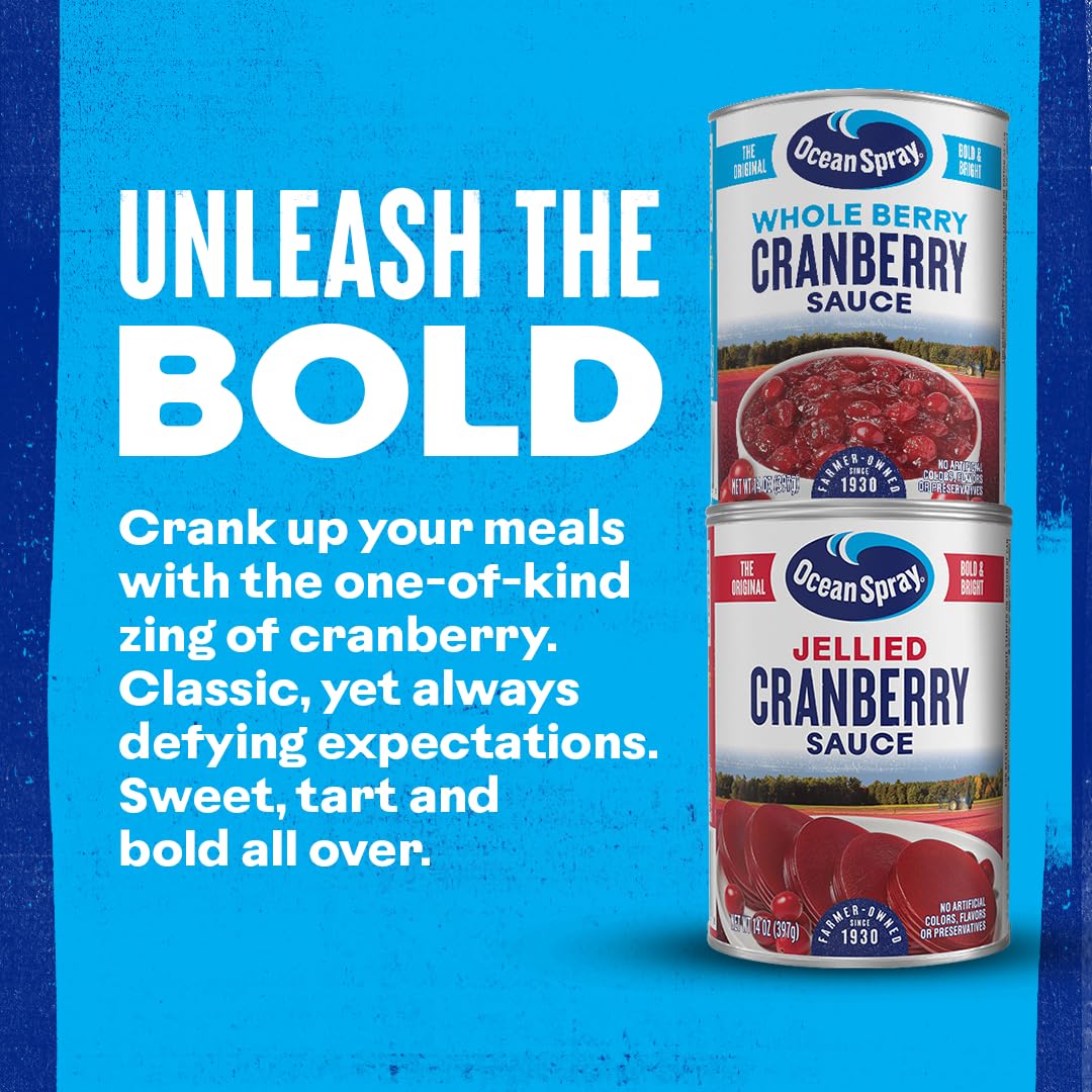 Ocean Spray Gluten Free Whole Berry Cranberry Sauce, 14 Ounce Cans (Pack of 24) - Image 7